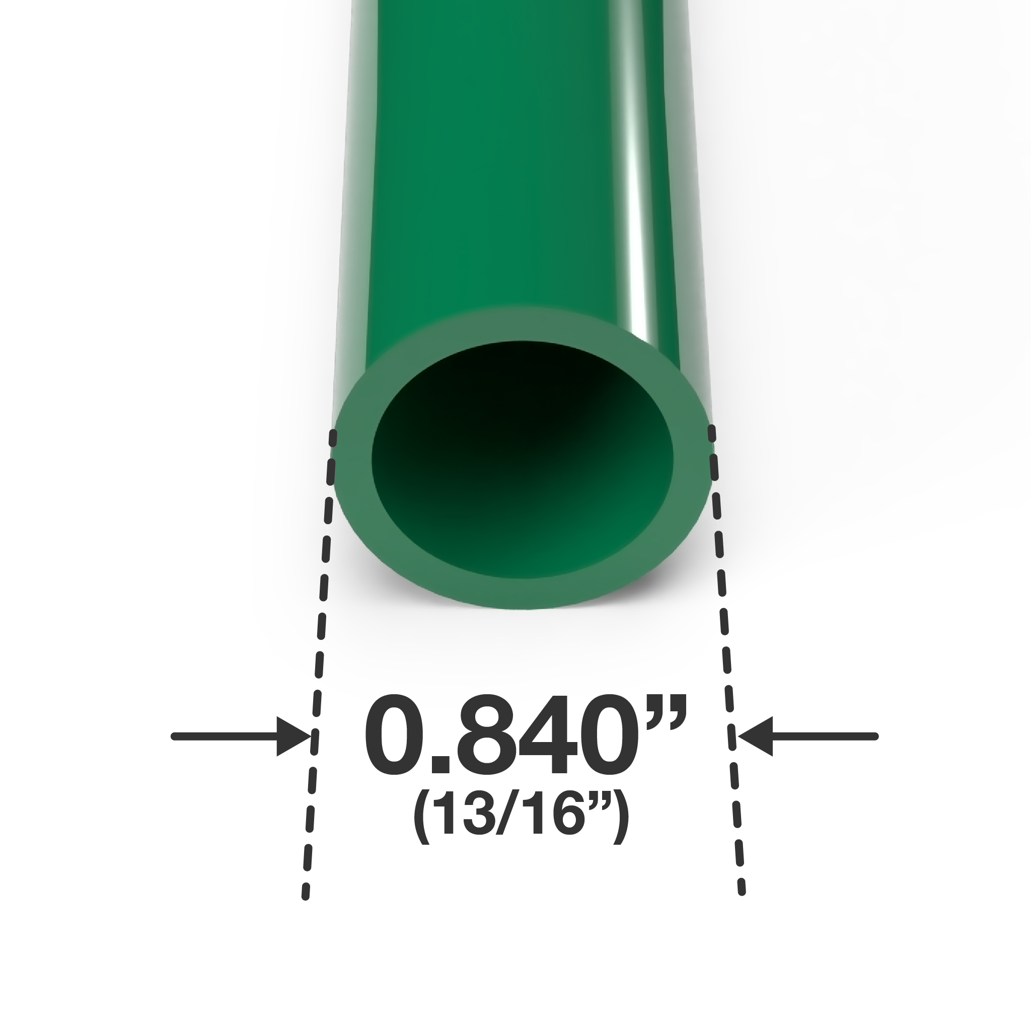1/2" Sch 40 Furniture Grade PVC Pipe, 40"L, Green (3PK), FORMUFIT