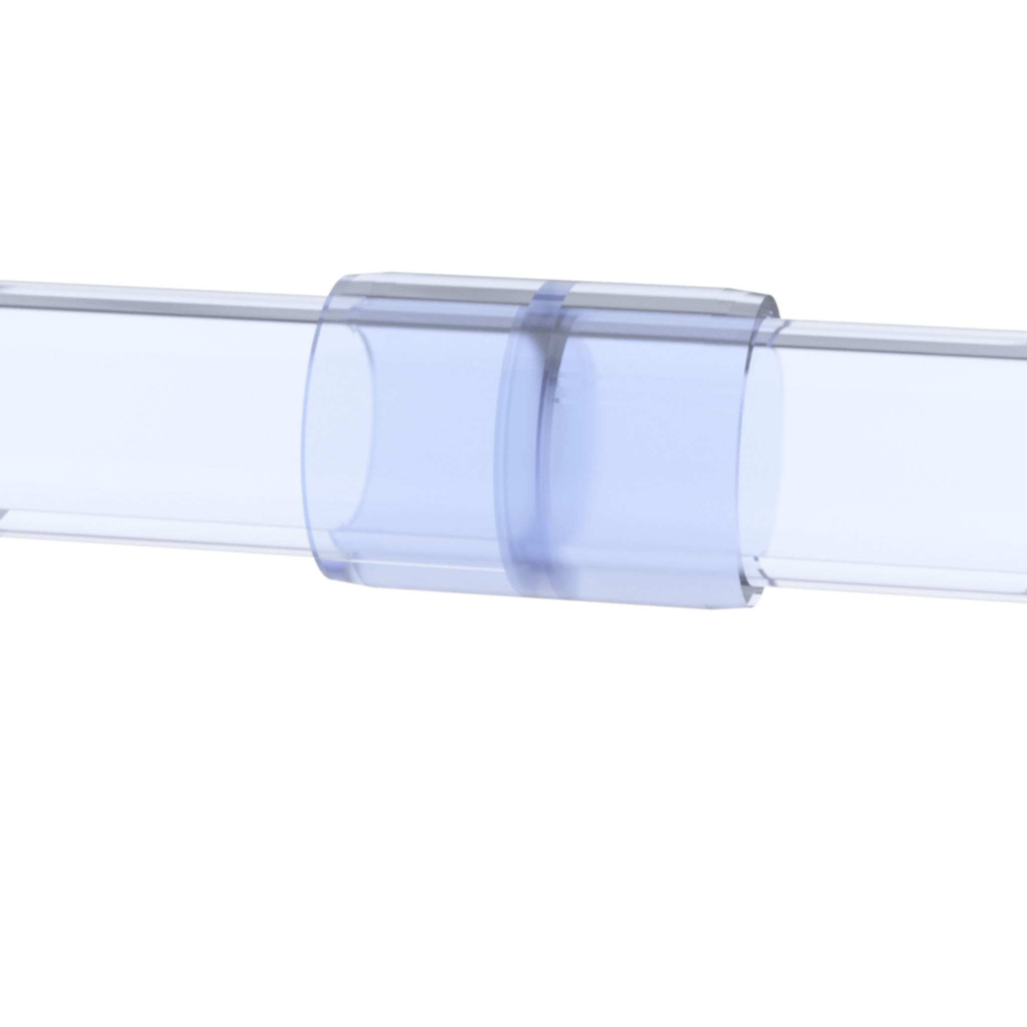 3/4" External PVC Coupling, Clear UV FORMUFIT Furniture Grade, Made in