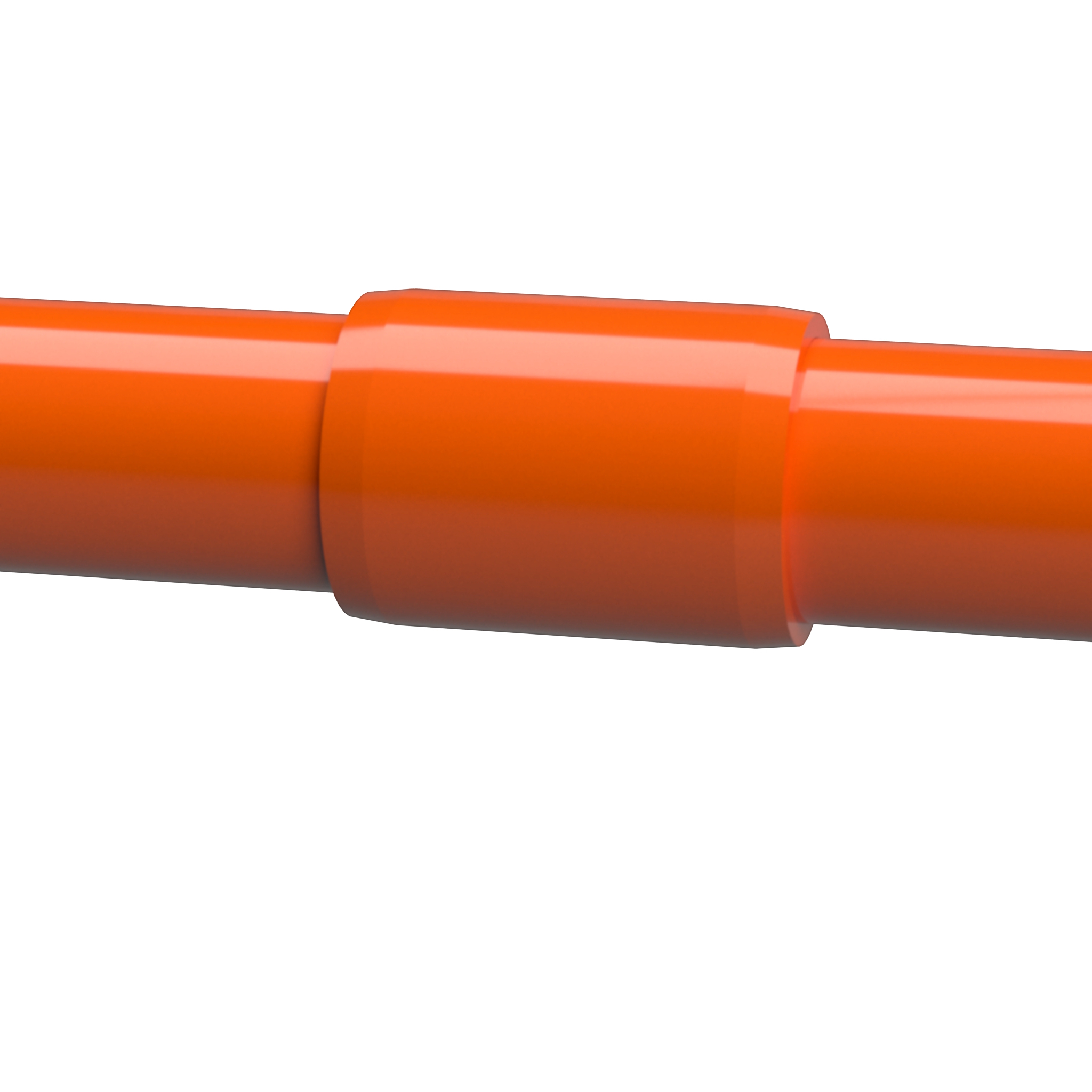 11/4" External PVC Coupling, Orange (10PK) FORMUFIT Furniture Grade