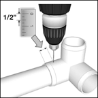 drill hole into pvc pipe