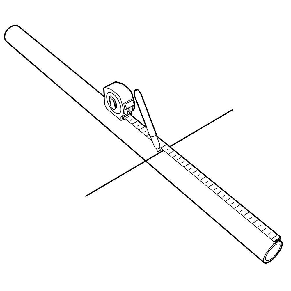 Measure PVC pipe Cut