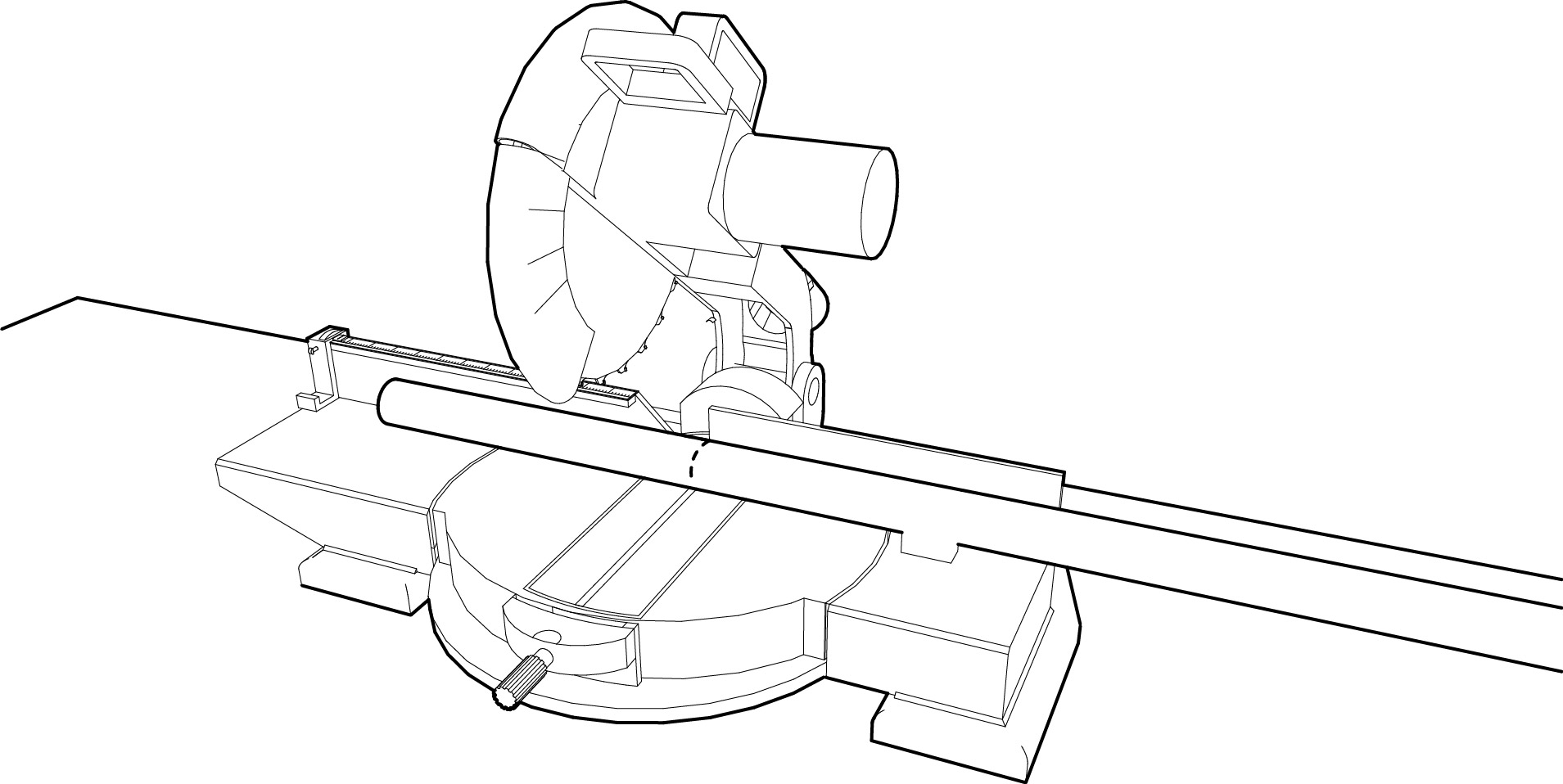 Line up miter saw PVC fence