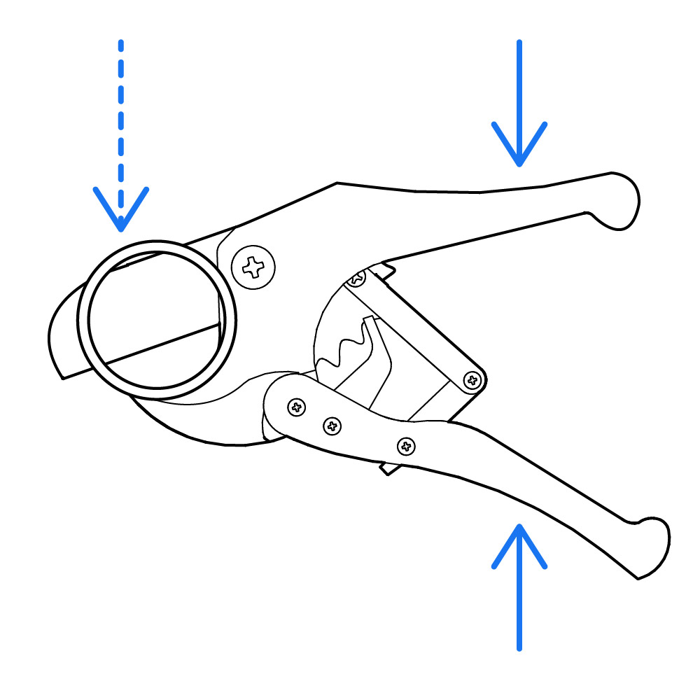 Complete Ratcheting PVC Pipe Cutter