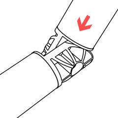 Insert second PVC pipe into adjustable elbow