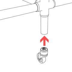 Slip Caster Pipe Cap over PVC Pipe