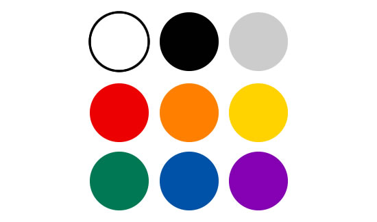 Available in 9 colors PVC Available in 9 colors PVC